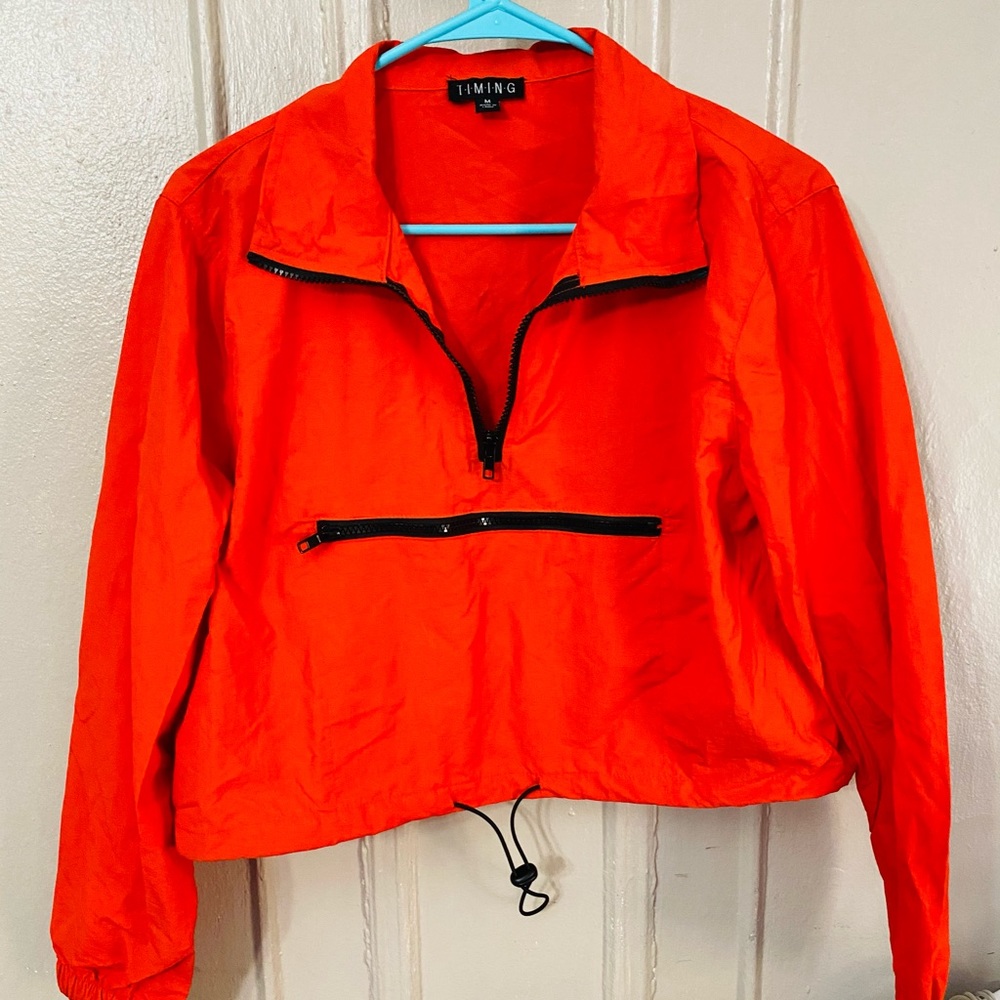 Women Orange Windbreaker